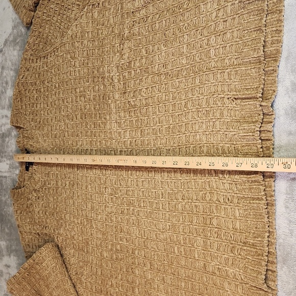 Denim & Co. Sweater Size 3X Tan Waffle Pattern - Picture 7 of 8